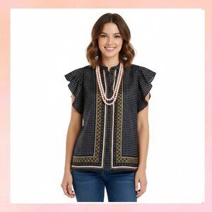 "Like New" Ann Taylor Short Sleeve Classy Number Blue Size M